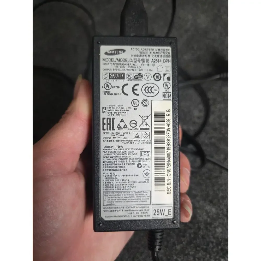 Samsung AC/DC Adapter Power Supply A2514_FPN 14V USED